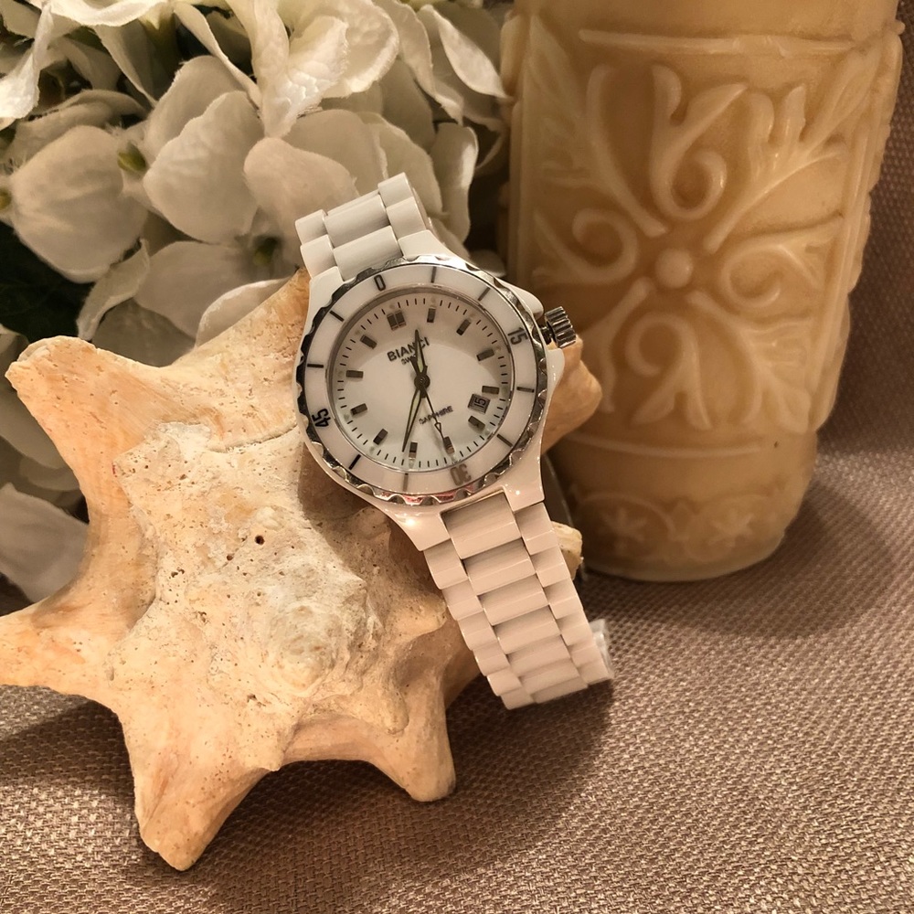 Roberto Bianci Ladies White Ceramic Watch